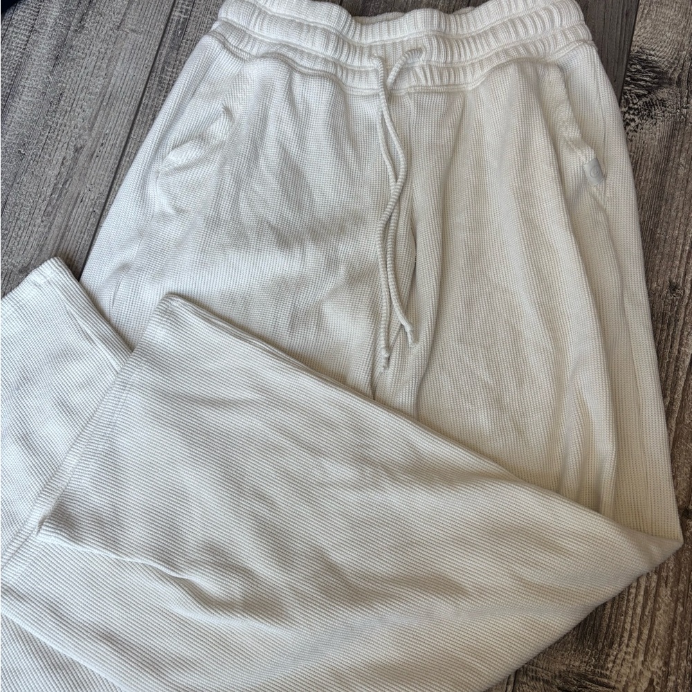 Gilly Hicks Cream Ribbed Joggers